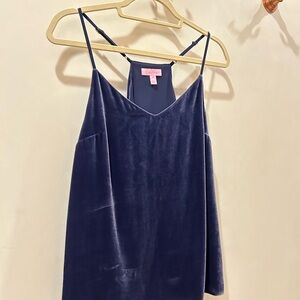 Lilly Pulitzer Deep Navy Purple Velvet Spaghetti-Strap Cami
